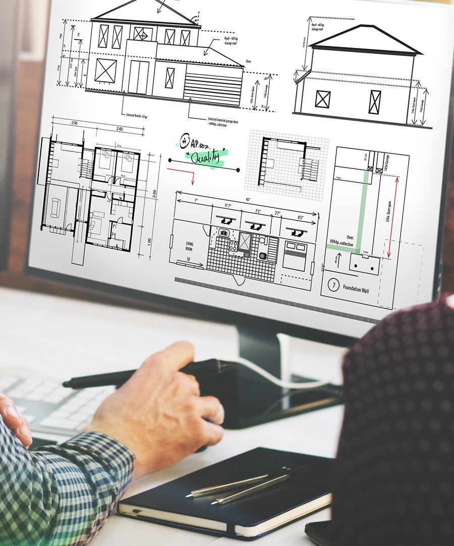 Blueprint Architect Construction Project Sketch Concept